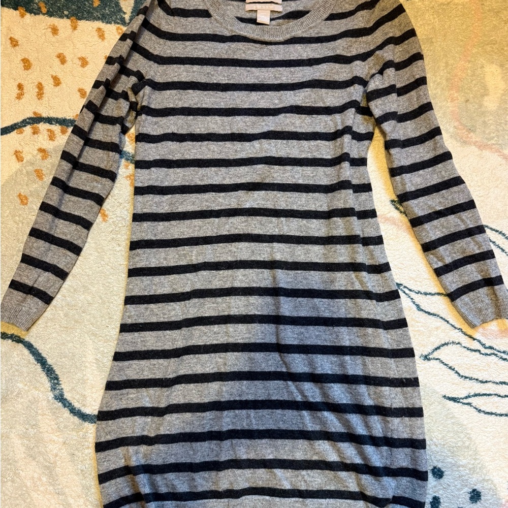Banana Republic Gray and Black Sweater Dress